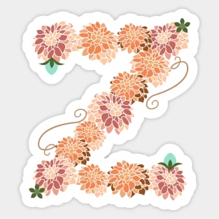 Letter Z Floral Sticker